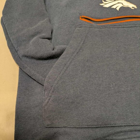 Nike Denver Broncos Sweat Shirt Mens Medium Blue w/ Orange Accents Cowl Neck - Picture 4 of 12